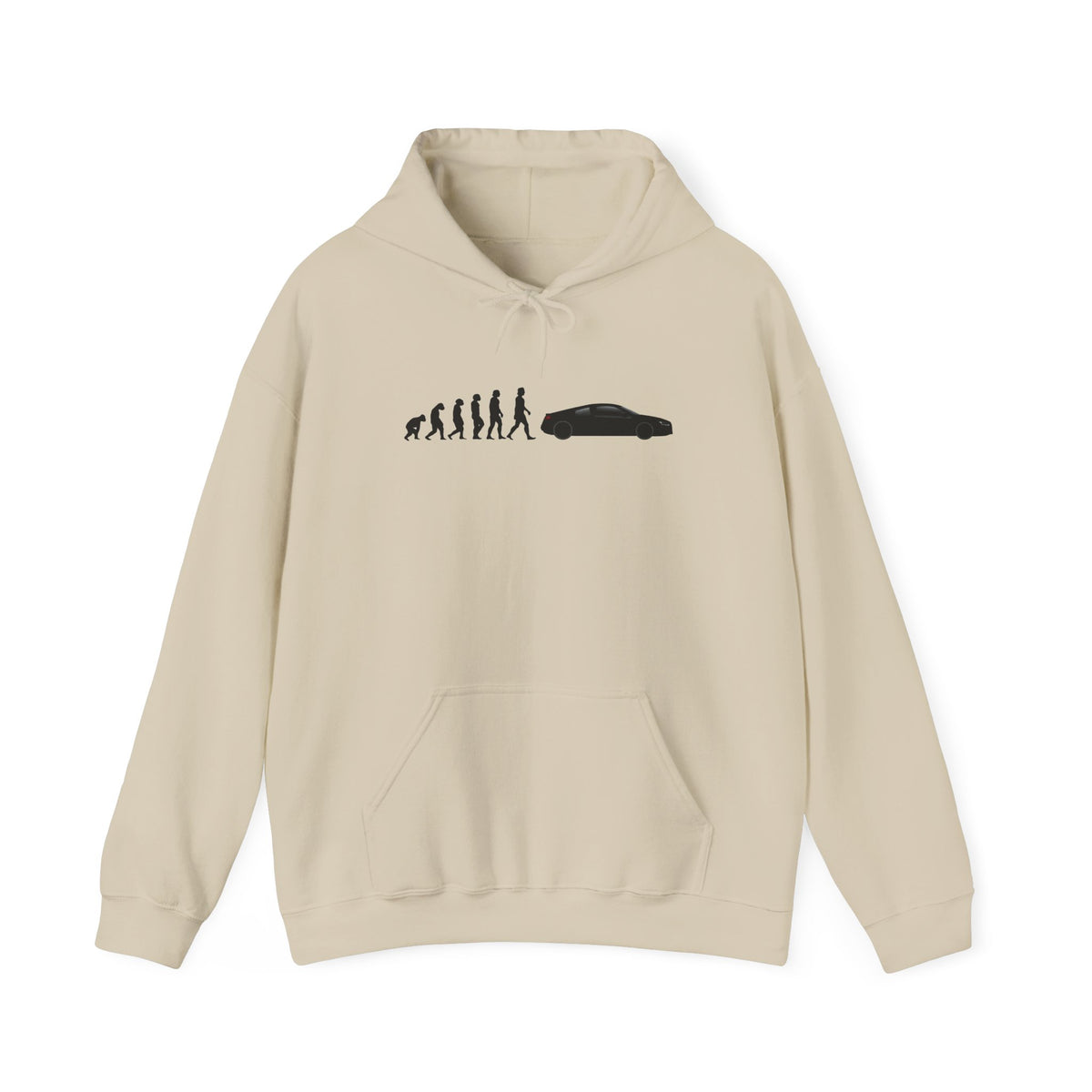 Audi R8 (Gen 1) hoodie by From Stone To Steel, Sand: ape to human to Audi R8 (Gen 1) car evolution print