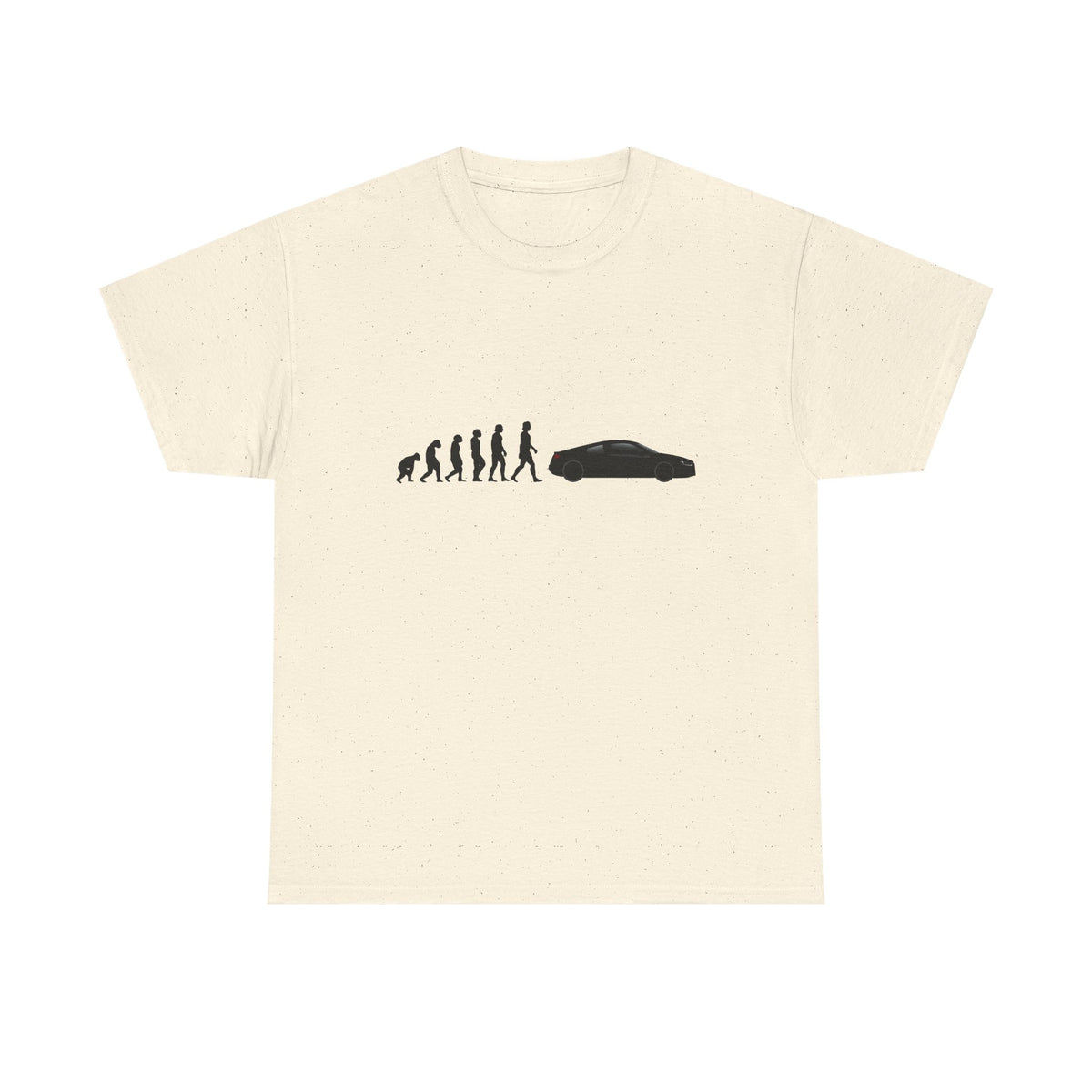 Audi R8 Gen 1 t-shirt by From Stone To Steel, Natural: ape to human to Audi R8 Gen 1 car evolution print