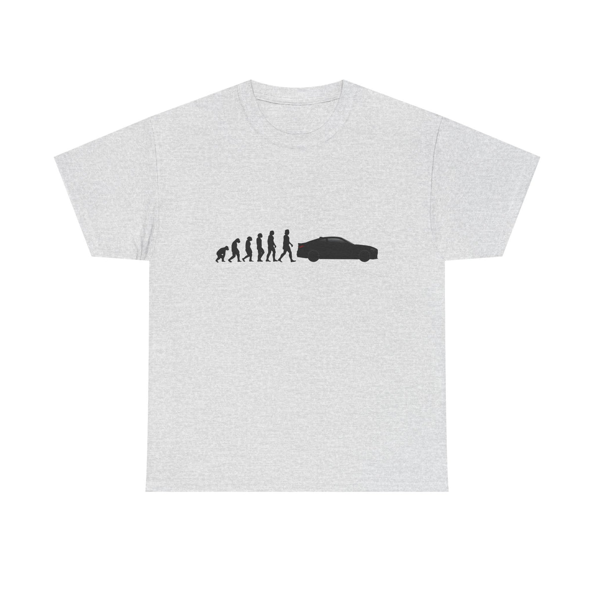 BMW M4 t-shirt by From Stone To Steel, Ash: ape to human to BMW M4 car evolution print