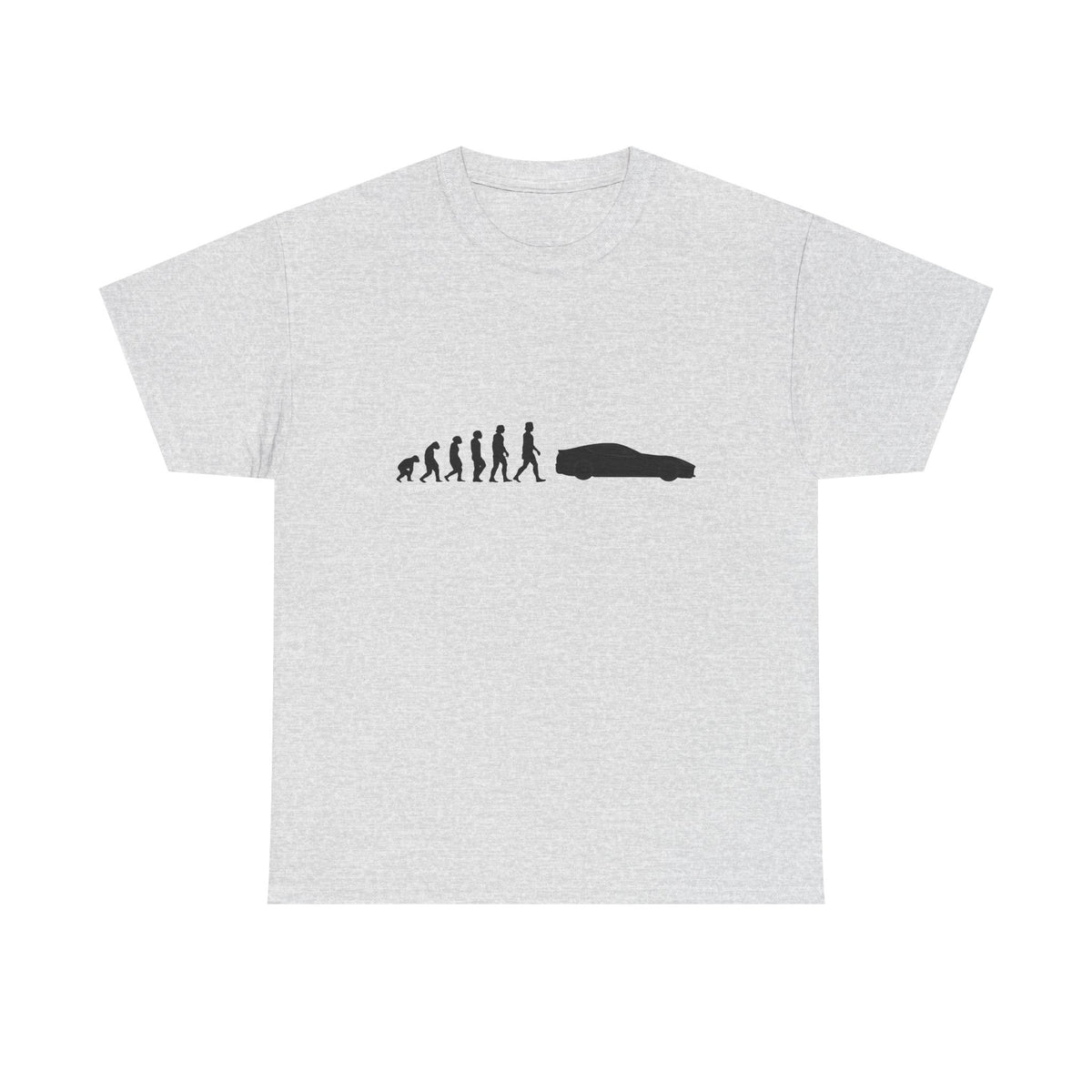 Ferrari 812 Superfast t-shirt by From Stone To Steel, Ash: ape to human to Ferrari 812 Superfast car evolution print