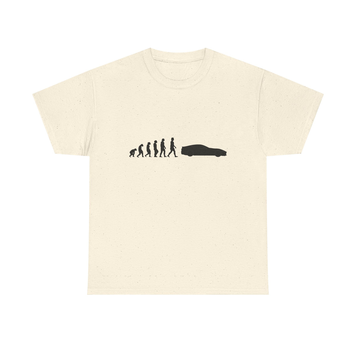 Ferrari 812 Superfast t-shirt by From Stone To Steel, Natural: ape to human to Ferrari 812 Superfast car evolution print