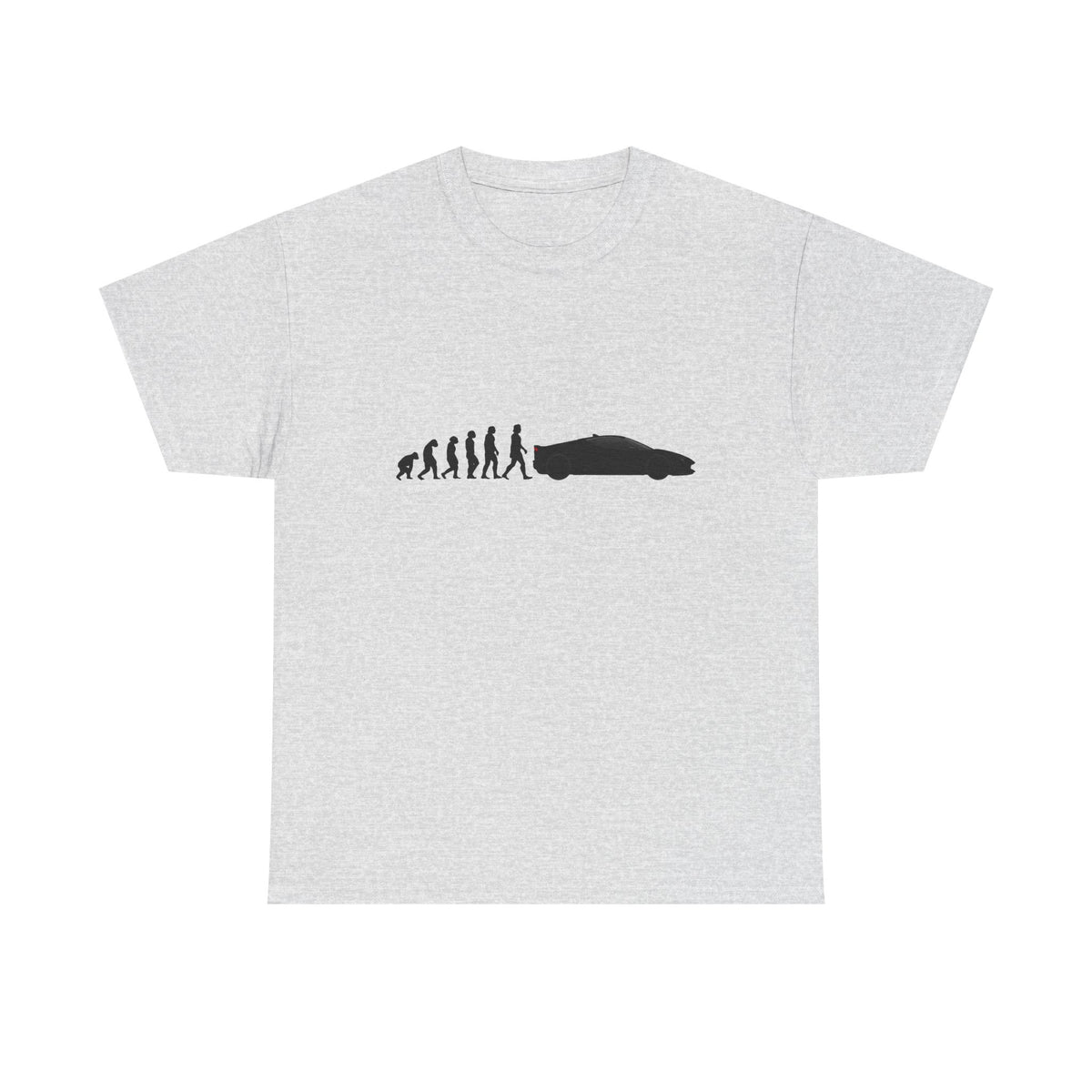 Ferrari SF90 Stradale t-shirt by From Stone To Steel, Ash: ape to human to Ferrari SF90 Stradale car evolution print