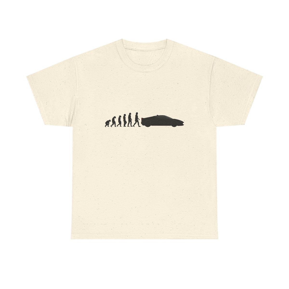Ferrari SF90 Stradale t-shirt by From Stone To Steel, Natural: ape to human to Ferrari SF90 Stradale car evolution print