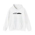 Lamborghini Huracán hoodie by From Stone To Steel, White: ape to human to Lamborghini Huracán car evolution print