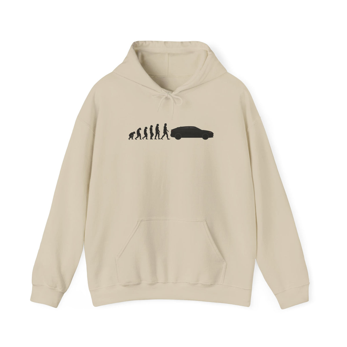 Lamborghini Urus hoodie by From Stone To Steel, Sand: ape to human to Lamborghini Urus car evolution print
