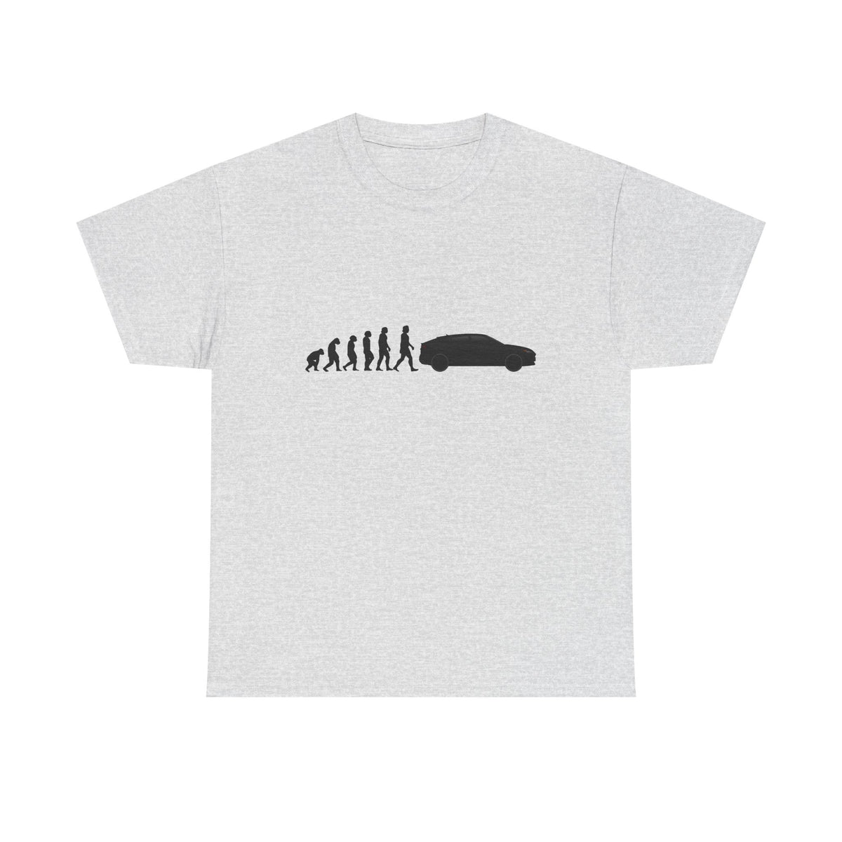 Lamborghini Urus t-shirt by From Stone To Steel, Ash: ape to human to Lamborghini Urus car evolution print
