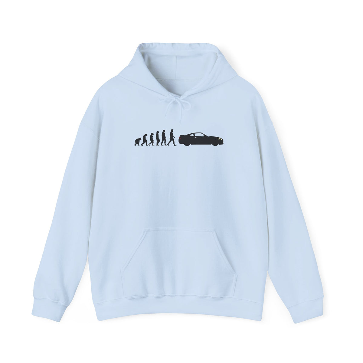 Nissan GT-R hoodie by From Stone To Steel: ape to human to Nissan GT-R car evolution print