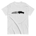 Evolution of man to Jeep off-road vehicle graphic t-shirt