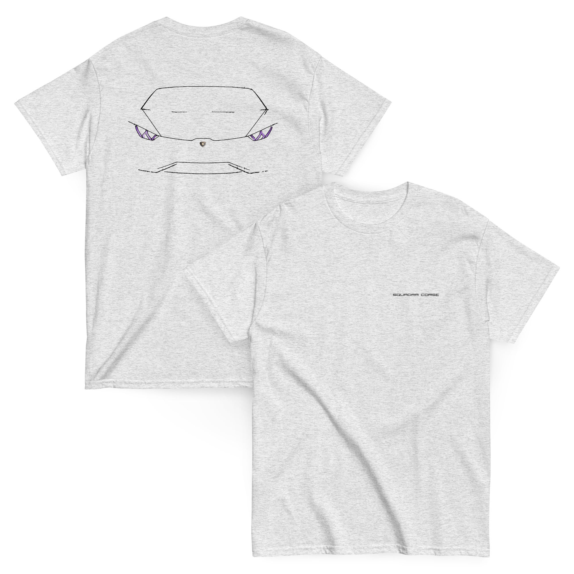 Lamborghini Huracan outline graphic t-shirt design for car enthusiasts